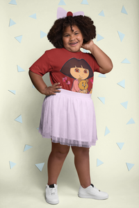 Cute Cartoon Half Sleeves T-Shirt For Girls -KidsFashionVilla