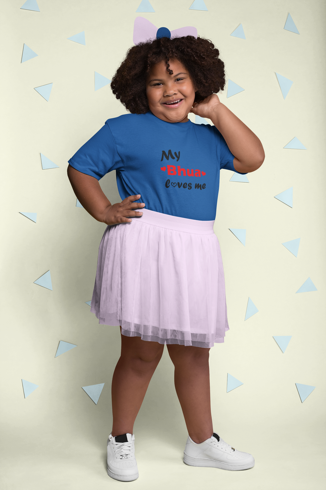 Bhua Loves Me Half Sleeves T-Shirt For Girls -KidsFashionVilla