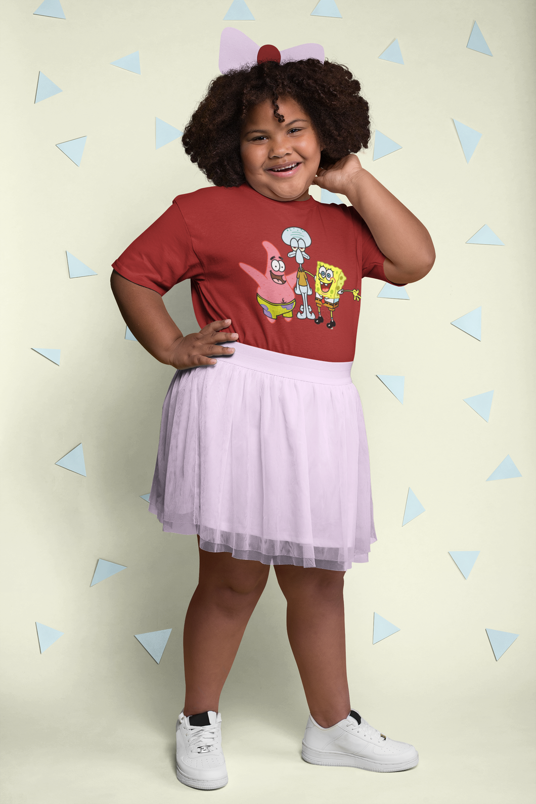 Cute Cartoon Half Sleeves T-Shirt For Girls -KidsFashionVilla