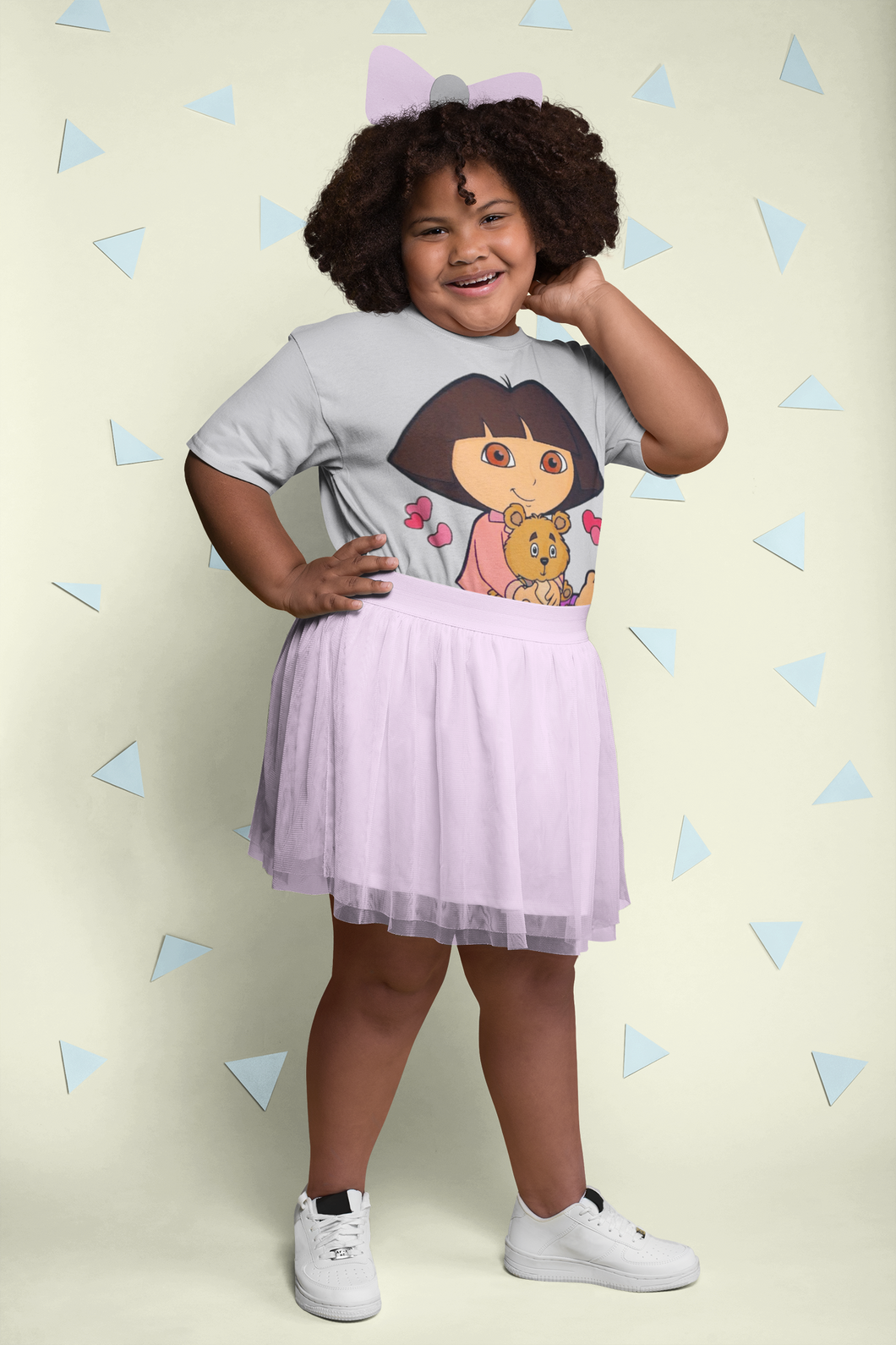 Cute Cartoon Half Sleeves T-Shirt For Girls -KidsFashionVilla