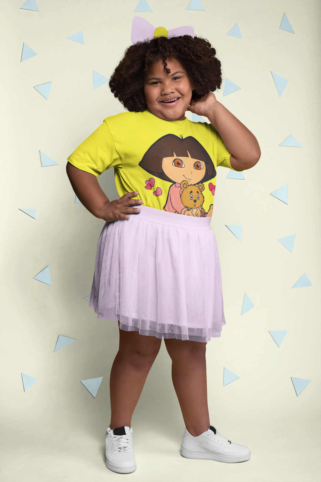 Cute Cartoon Half Sleeves T-Shirt For Girls -KidsFashionVilla