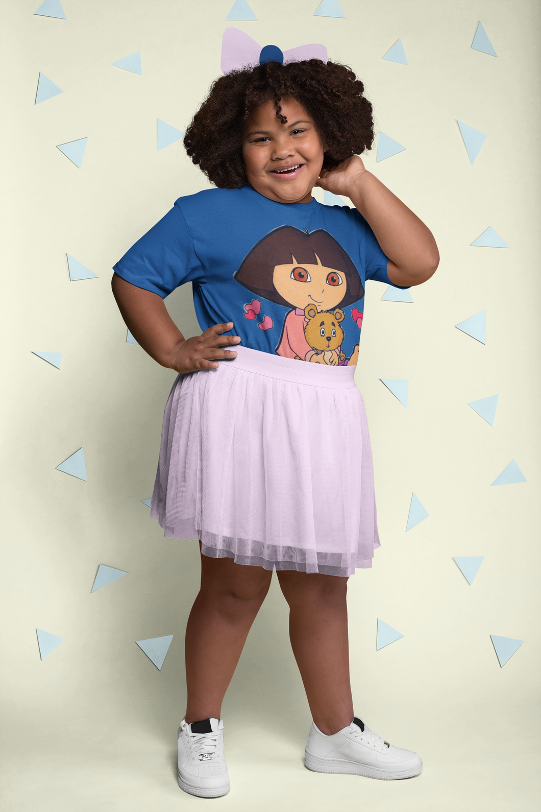 Cute Cartoon Half Sleeves T-Shirt For Girls -KidsFashionVilla