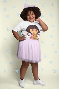Cute Cartoon Half Sleeves T-Shirt For Girls -KidsFashionVilla