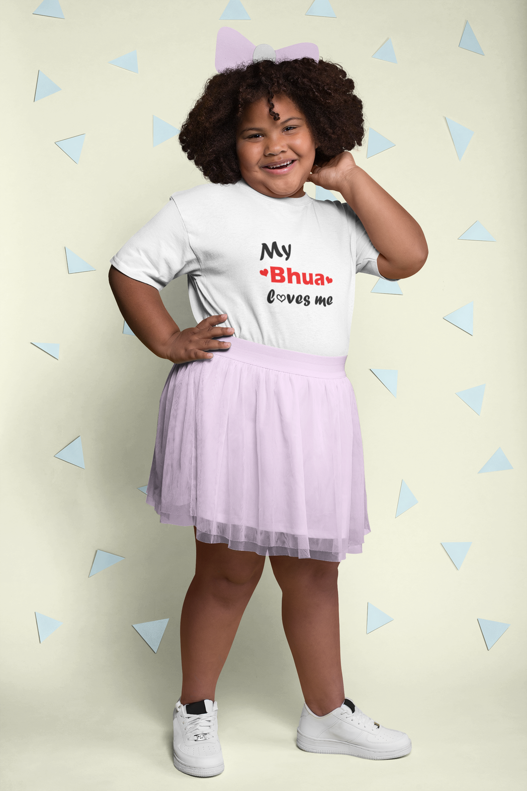Bhua Loves Me Half Sleeves T-Shirt For Girls -KidsFashionVilla