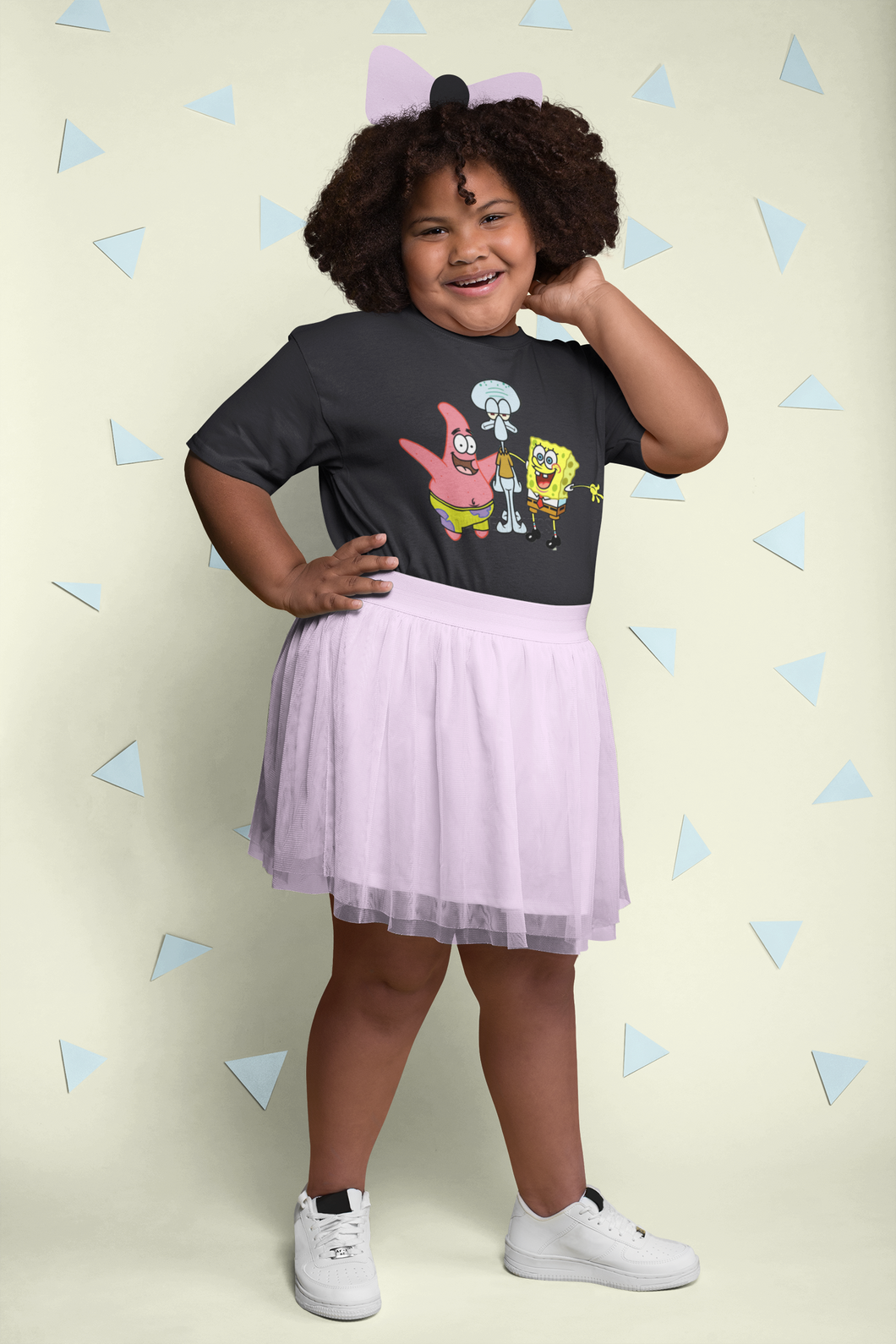Cute Cartoon Half Sleeves T-Shirt For Girls -KidsFashionVilla
