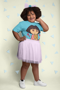 Cute Cartoon Half Sleeves T-Shirt For Girls -KidsFashionVilla