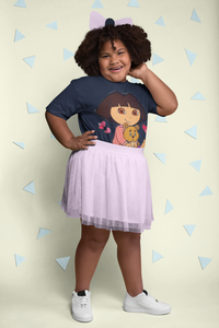 Cute Cartoon Half Sleeves T-Shirt For Girls -KidsFashionVilla