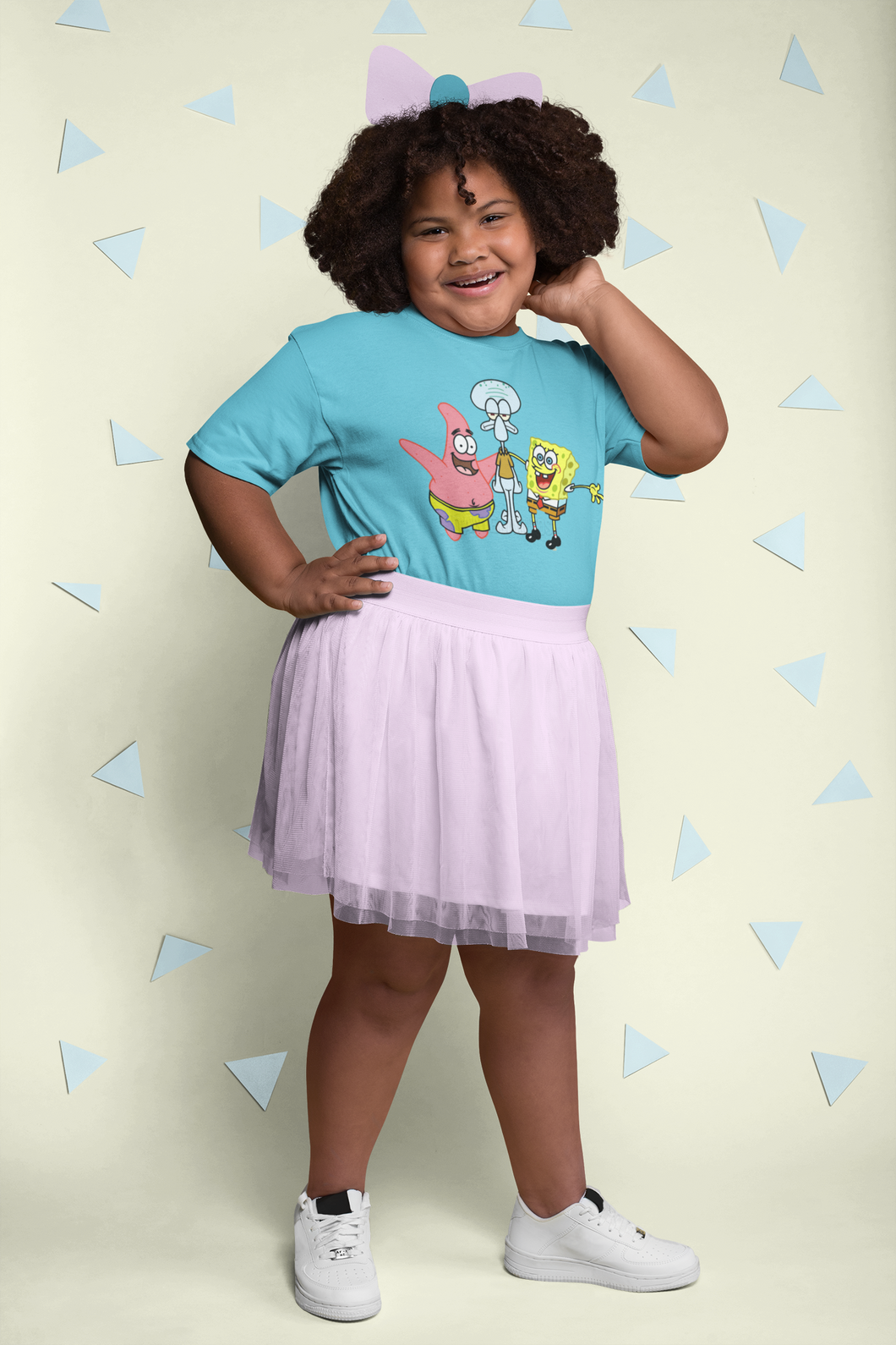 Cute Cartoon Half Sleeves T-Shirt For Girls -KidsFashionVilla