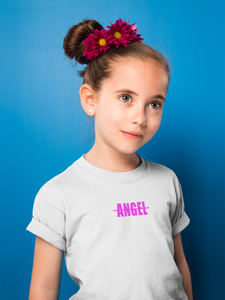 Angel Minimals Half Sleeves T-Shirt For Girls -KidsFashionVilla