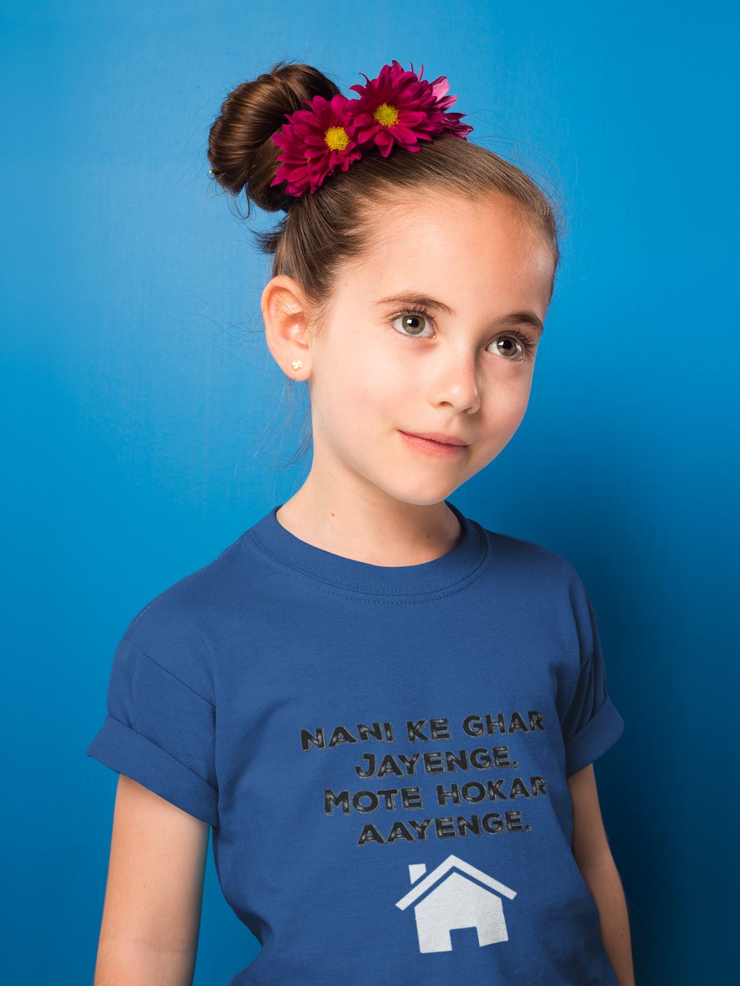 Nani Ke Ghar Jayege Half Sleeves T-Shirt For Girls -KidsFashionVilla
