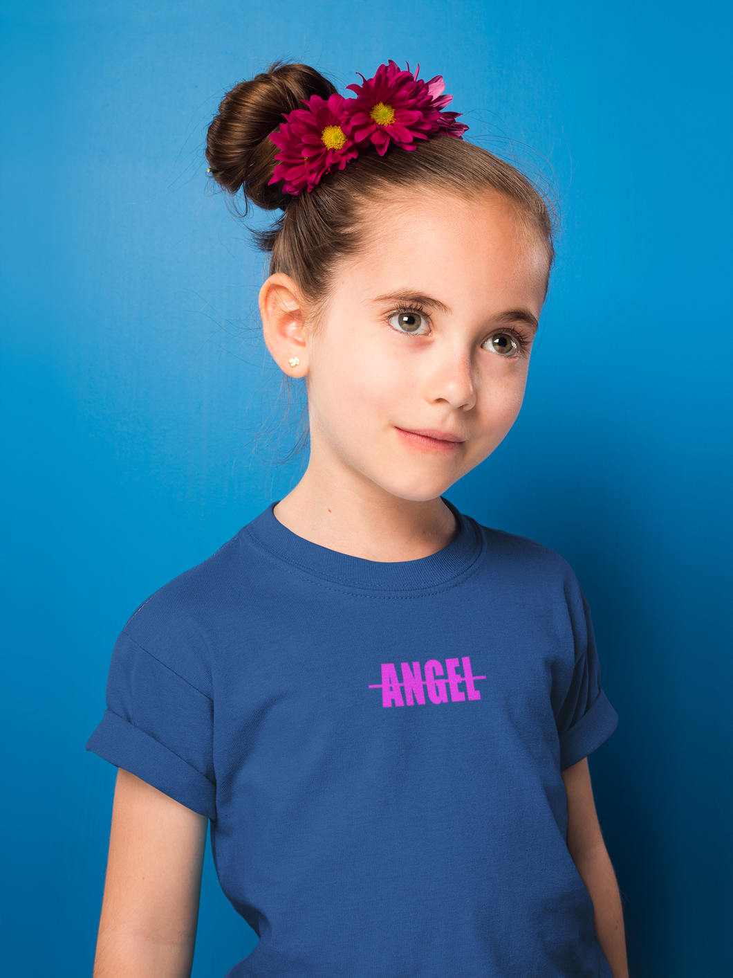 Angel Minimals Half Sleeves T-Shirt For Girls -KidsFashionVilla