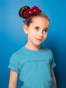 No Change No Growth Minimals Half Sleeves T-Shirt For Girls -KidsFashionVilla