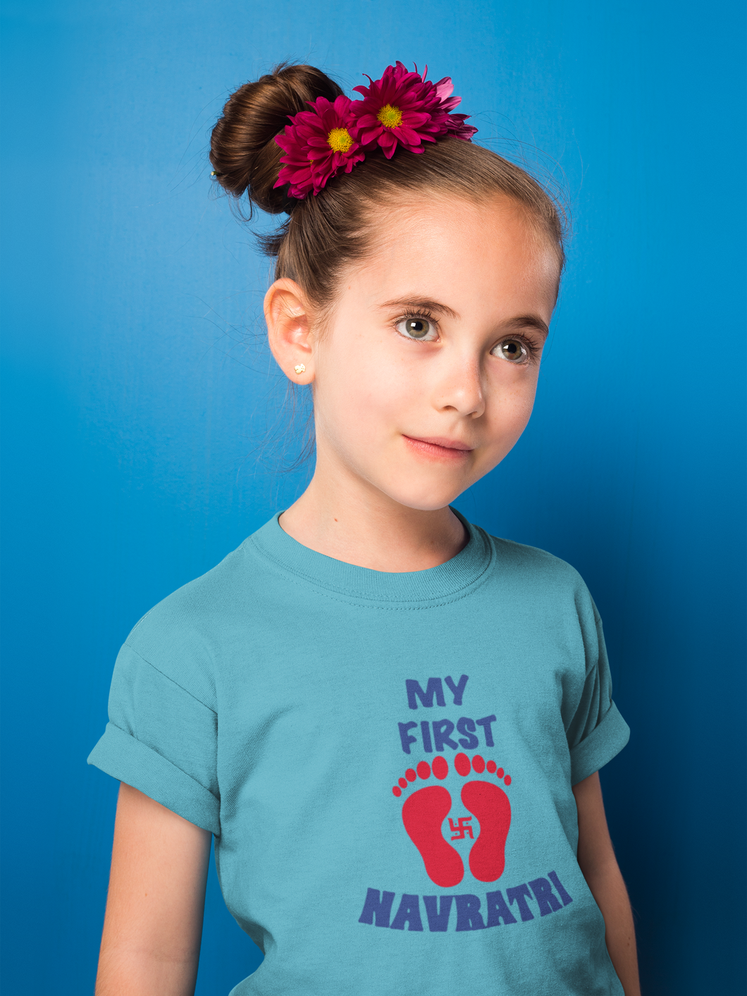 My First Navratri Half Sleeves T-Shirt For Girls -KidsFashionVilla