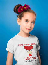 Load image into Gallery viewer, Custom Name I love My Chacha So Much Half Sleeves T-Shirt For Girls -KidsFashionVilla
