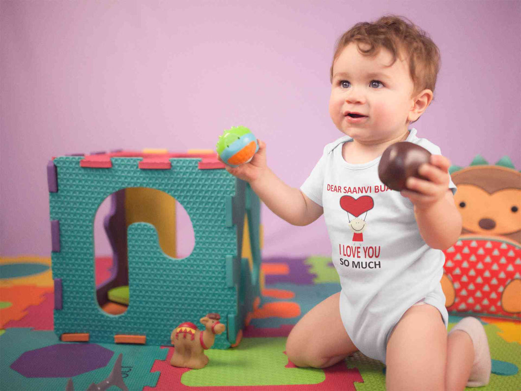 Custom Name I love My Bua So Much Rompers for Baby Boy- KidsFashionVilla