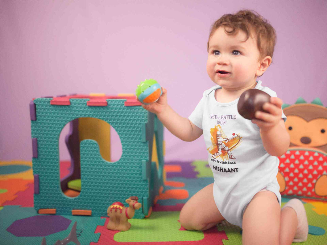 Custom Name IPL Fever Rompers for Baby Boy- KidsFashionVilla