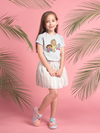 Cute Cartoon Half Sleeves T-Shirt For Girls -KidsFashionVilla