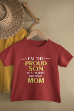 Load image into Gallery viewer, Proud Son Of A Freaking Awesome Mom Mother And Son Red Matching T-Shirt- KidsFashionVilla
