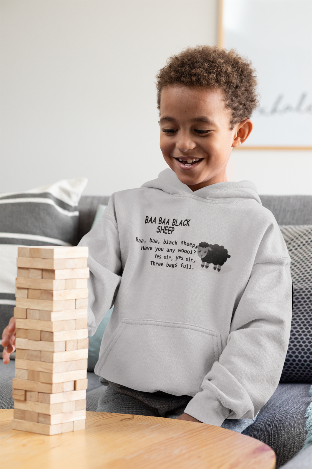 Baa Baa Black Sheep Poem Boy Hoodies-KidsFashionVilla
