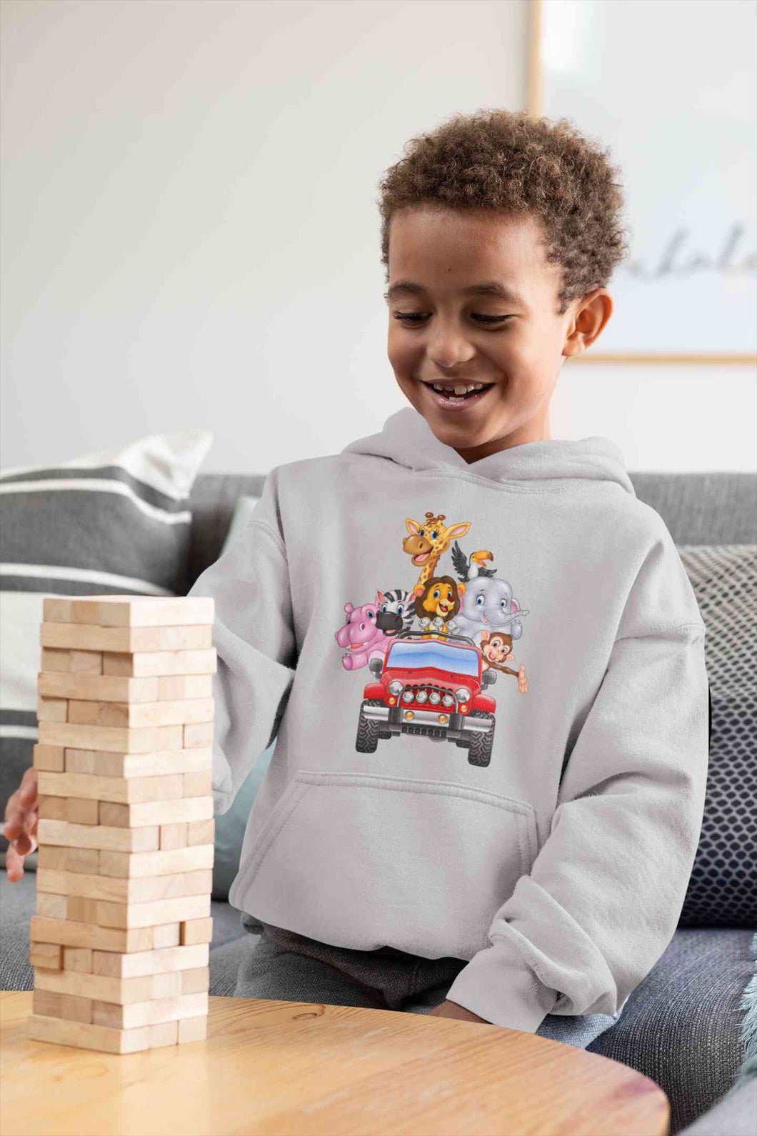 Jungle Jeep Cartoon Boy Hoodies-KidsFashionVilla