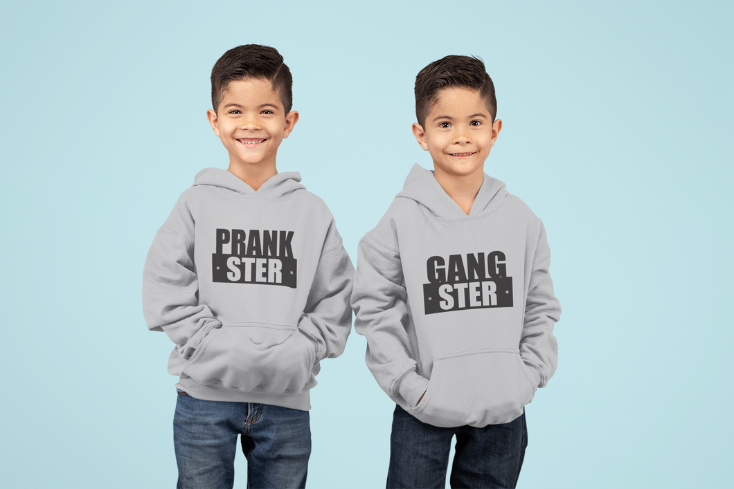Gangster Prankster Brother-Brother Kids Matching Hoodies -KidsFashionVilla