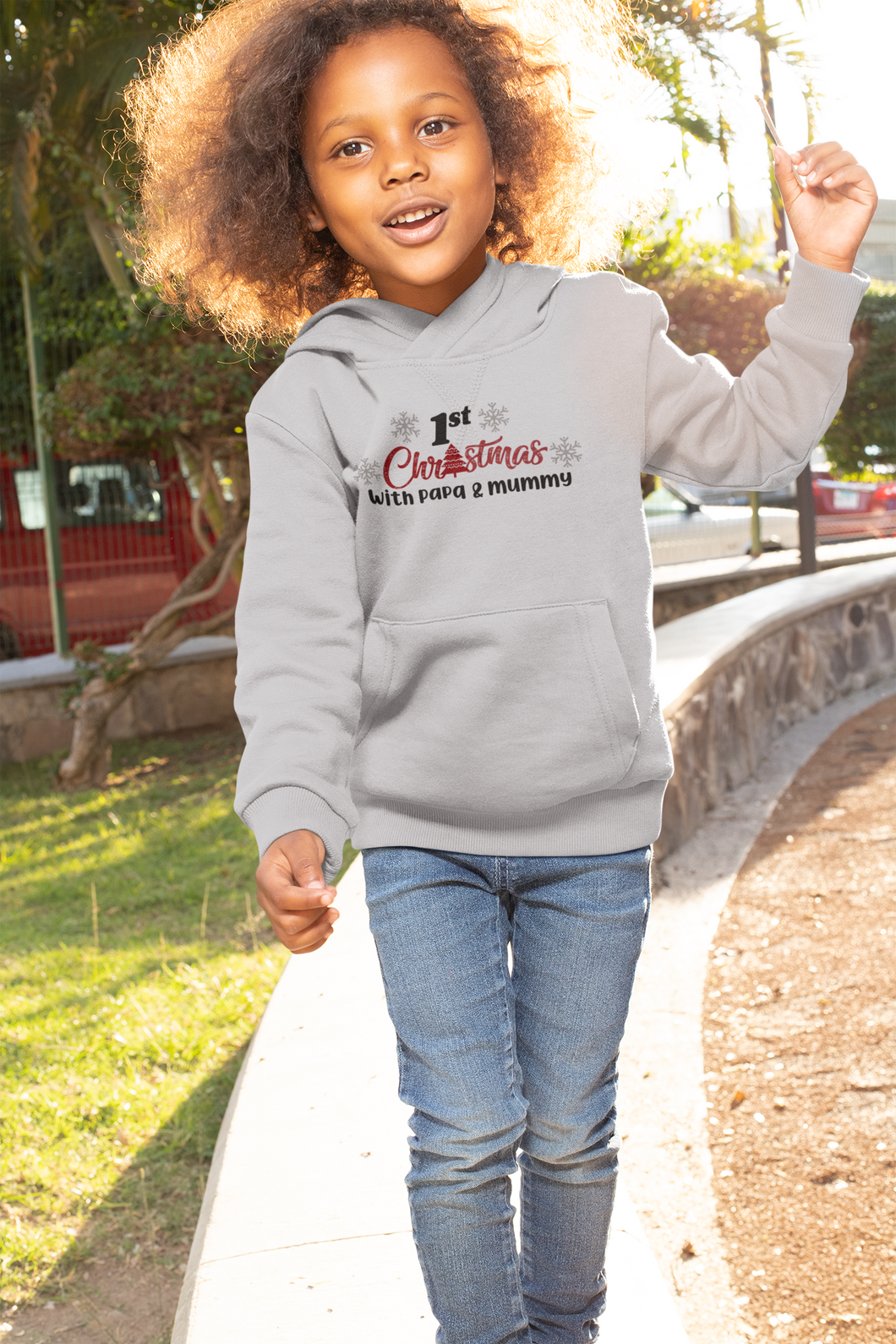 First Christmas With Mummy Papa Girl Hoodies-KidsFashionVilla