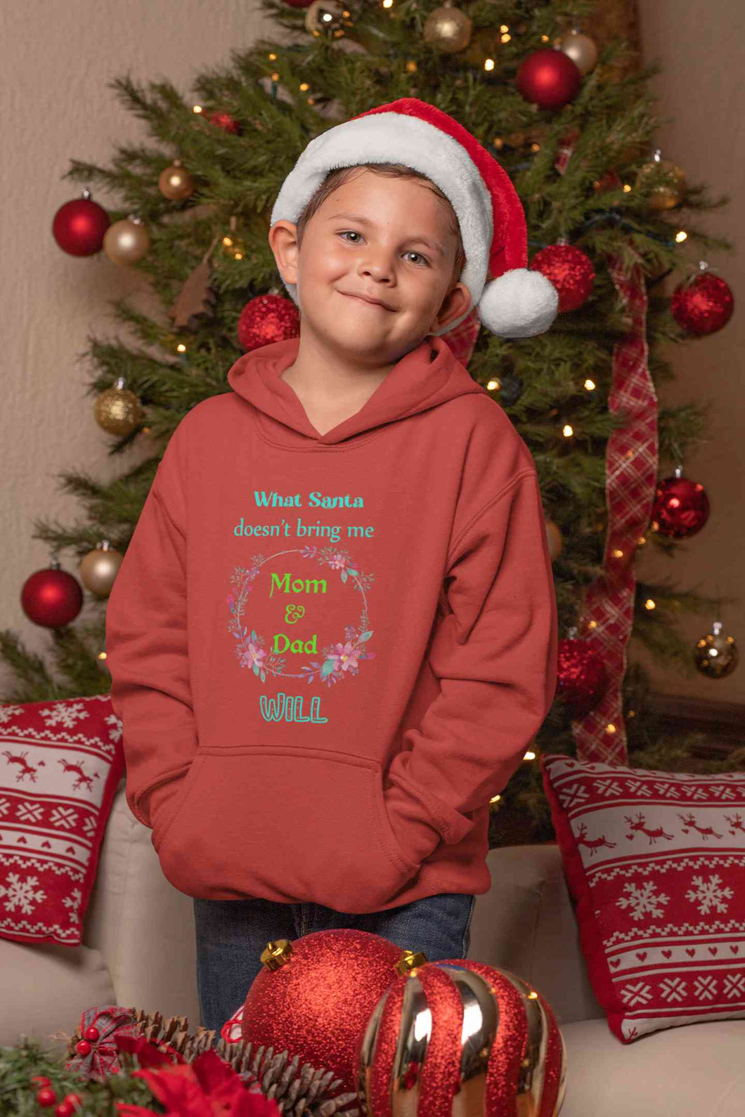 What Santa Does Not Bring Me Mom & Dad Will Christmas Boy Hoodies-KidsFashionVilla