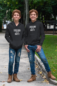 Double Duty Twin Brother Kids Matching Hoodies -KidsFashionVilla