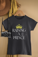 Load image into Gallery viewer, Raised By A Queen Mother And Son Black Matching T-Shirt- KidsFashionVilla
