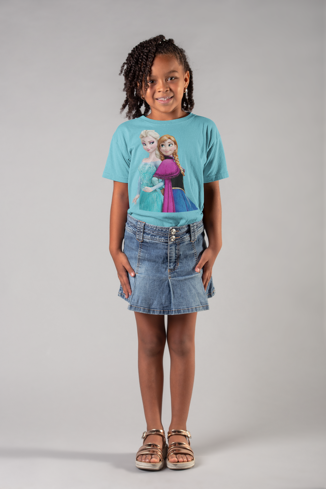 Cute Princess Half Sleeves T-Shirt For Girls -KidsFashionVilla