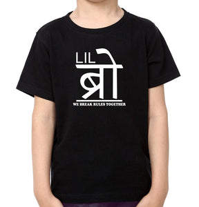 Big Bro Lil Bro We Break rules Together Brother-Brother Kids Half Sleeves T-Shirts -KidsFashionVilla