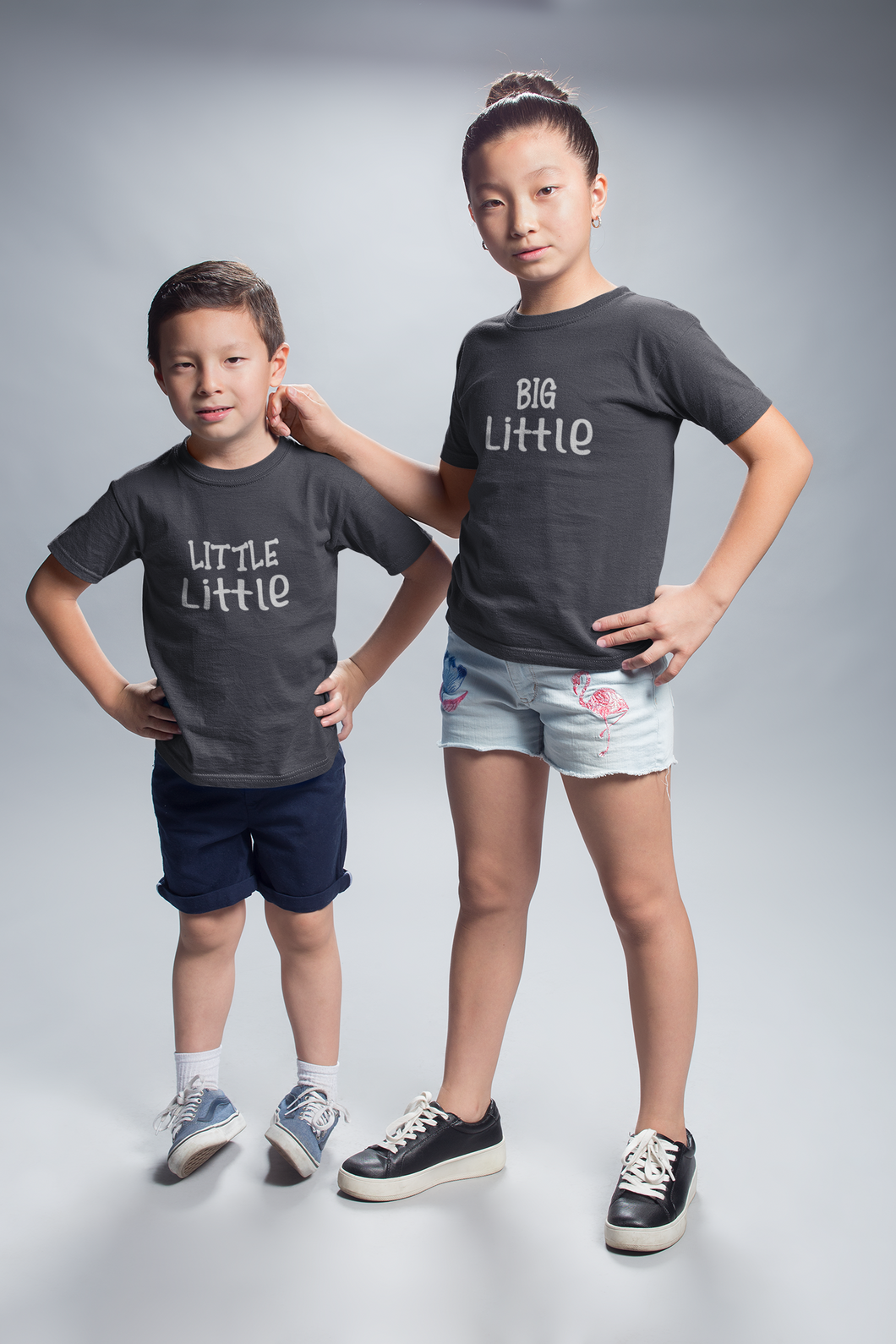 Big Little Matching Brother Sister Kid Half Sleeves T-Shirts -KidsFashionVilla