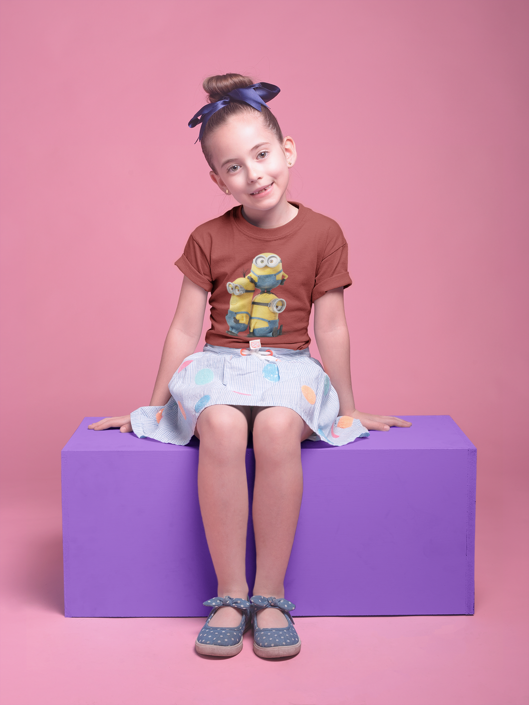 Cute Cartoon Half Sleeves T-Shirt For Girls -KidsFashionVilla