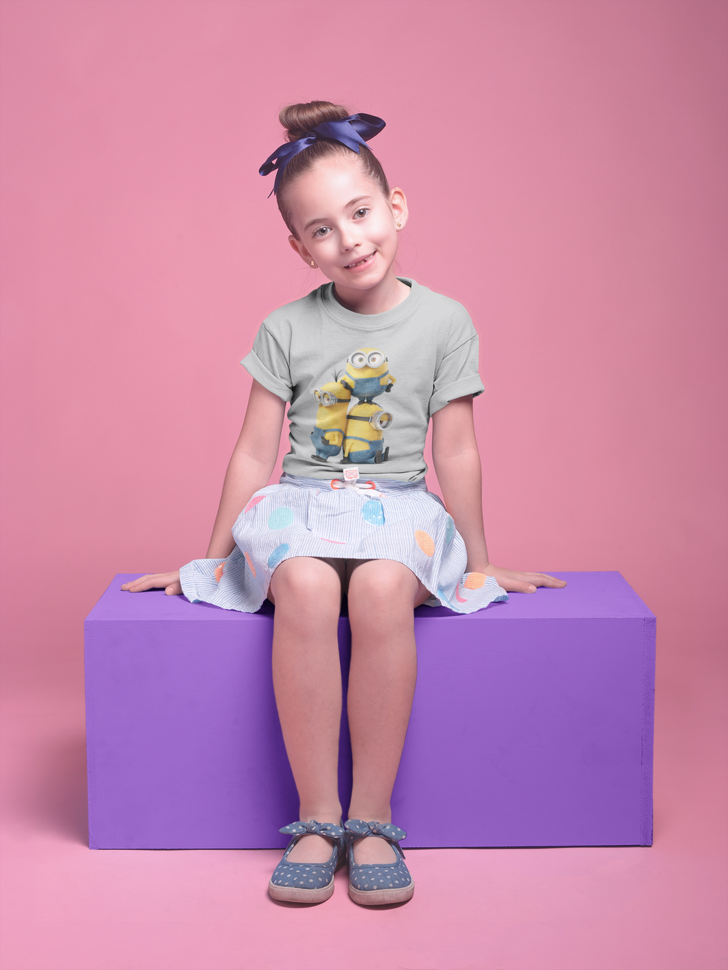 Cute Cartoon Half Sleeves T-Shirt For Girls -KidsFashionVilla