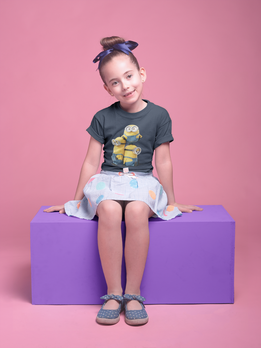 Cute Cartoon Half Sleeves T-Shirt For Girls -KidsFashionVilla