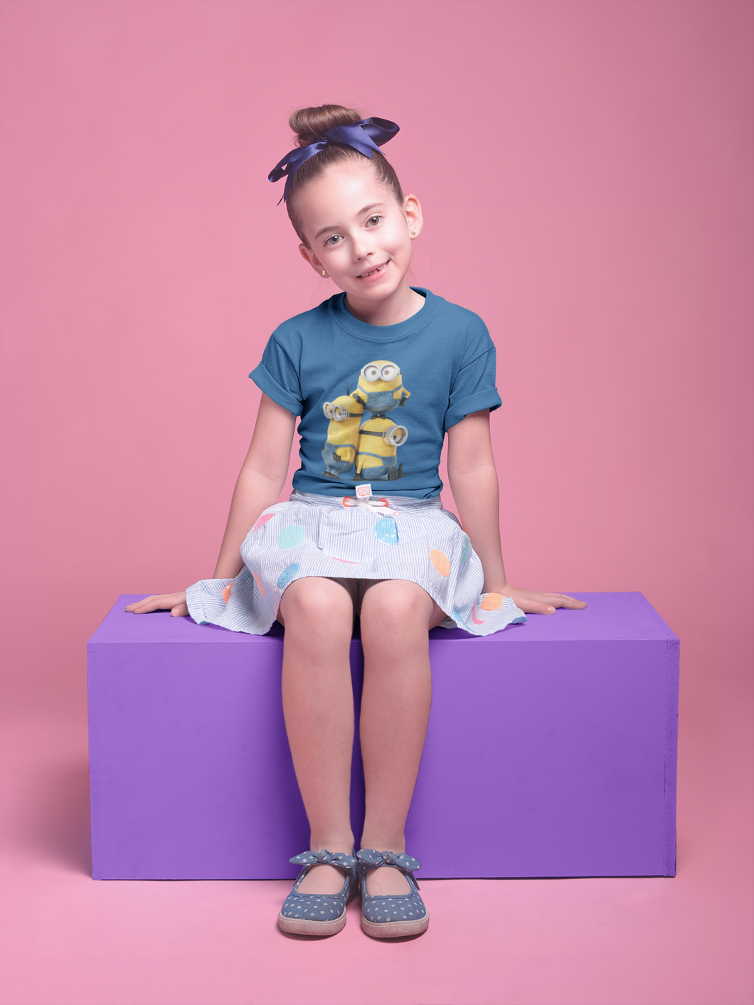 Cute Cartoon Half Sleeves T-Shirt For Girls -KidsFashionVilla