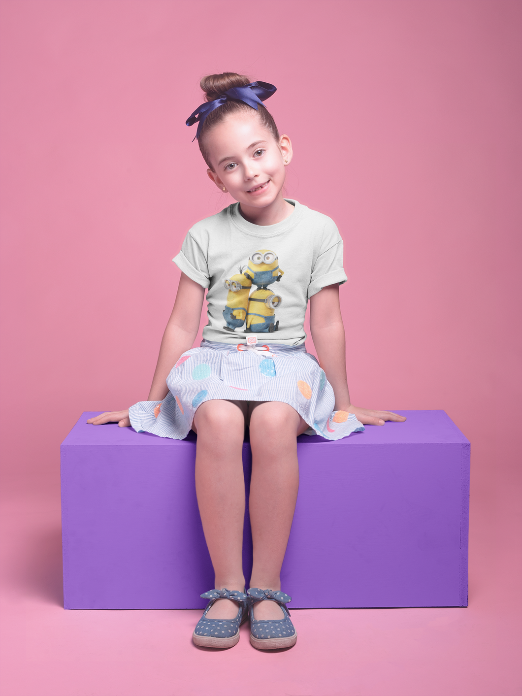 Cute Cartoon Half Sleeves T-Shirt For Girls -KidsFashionVilla