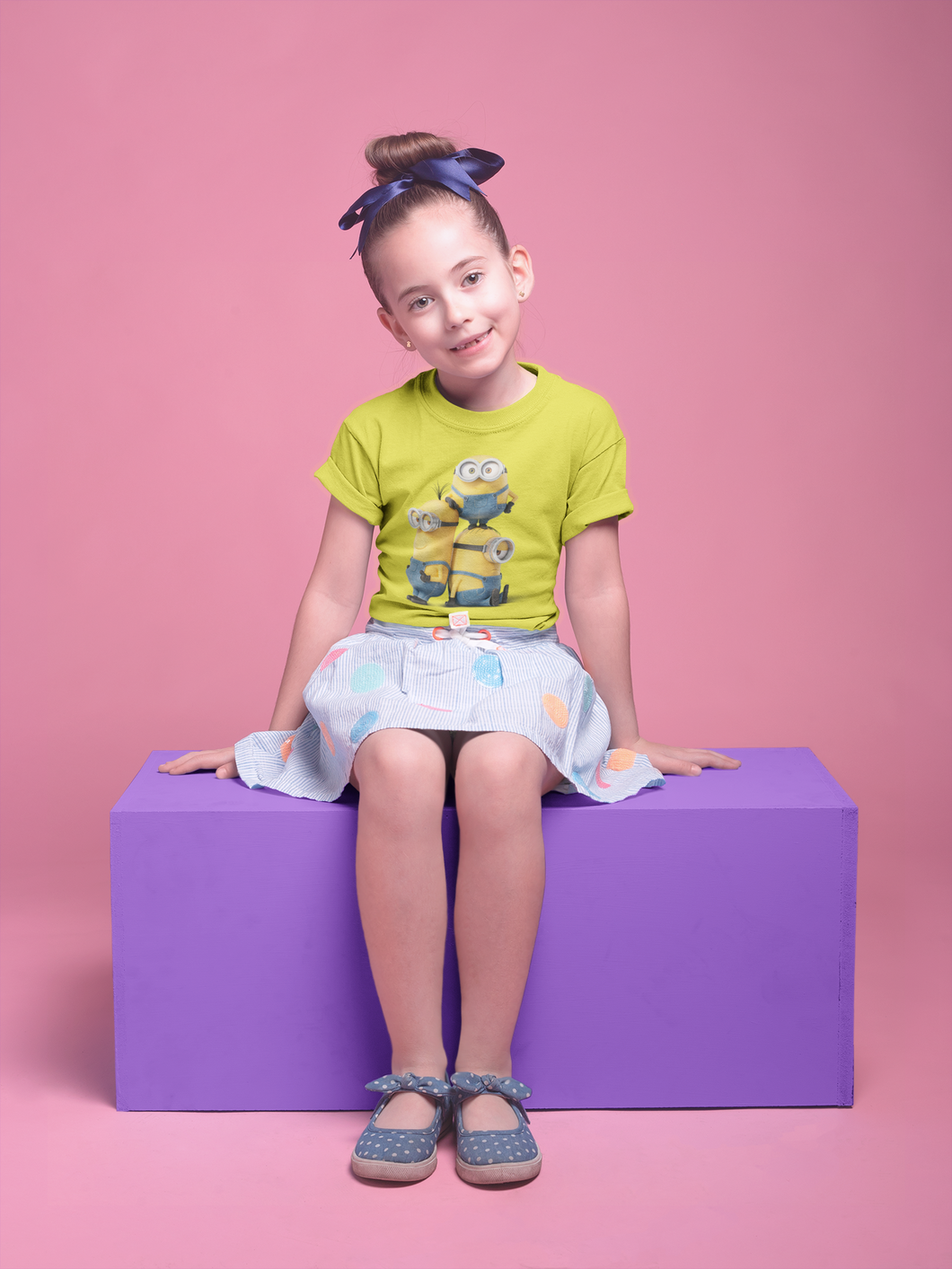 Cute Cartoon Half Sleeves T-Shirt For Girls -KidsFashionVilla
