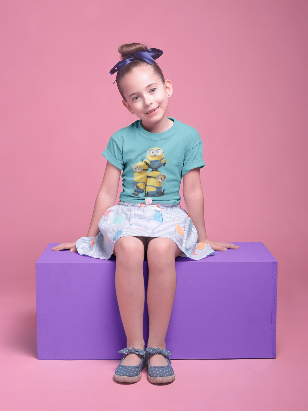 Cute Cartoon Half Sleeves T-Shirt For Girls -KidsFashionVilla