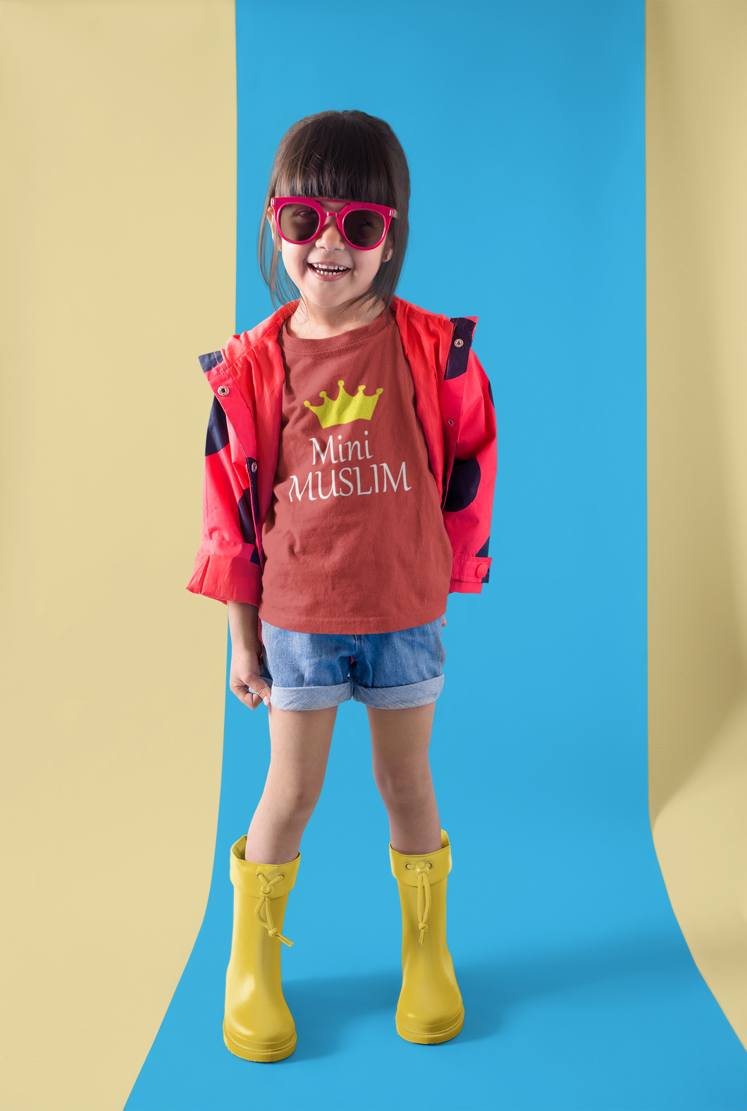 Mini Muslim Eid Half Sleeves T-Shirt For Girls -KidsFashionVilla