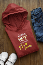 Load image into Gallery viewer, Just A Boy Who Loves His Mom Mother And Son Red Matching Hoodies- KidsFashionVilla
