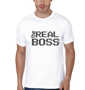 The Boss  The Real Boss Father and Son Matching T-Shirt- KidsFashionVilla