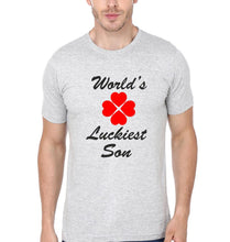 Load image into Gallery viewer, World Luckiest Dad  World Luckiest  Son Father and Son Matching T-Shirt- KidsFashionVilla
