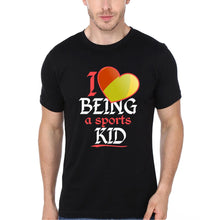 Load image into Gallery viewer, I Love Being A Sports Dad I Love Being A Sports Kid Father and Son Matching T-Shirt- KidsFashionVilla
