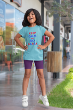 Load image into Gallery viewer, Keep Clam And Do Garba Half Sleeves T-Shirt For Girls -KidsFashionVilla
