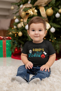 Custom Baby Name First Lohri Half Sleeves T-Shirt for Boy-KidsFashionVilla