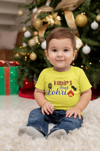 Custom Baby Name First Lohri Half Sleeves T-Shirt for Boy-KidsFashionVilla