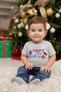 Custom Baby Name First Lohri Half Sleeves T-Shirt for Boy-KidsFashionVilla