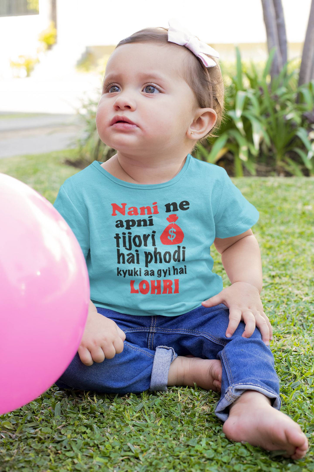 Nani Ki Tijori Lohri Half Sleeves T-Shirt For Girls -KidsFashionVilla