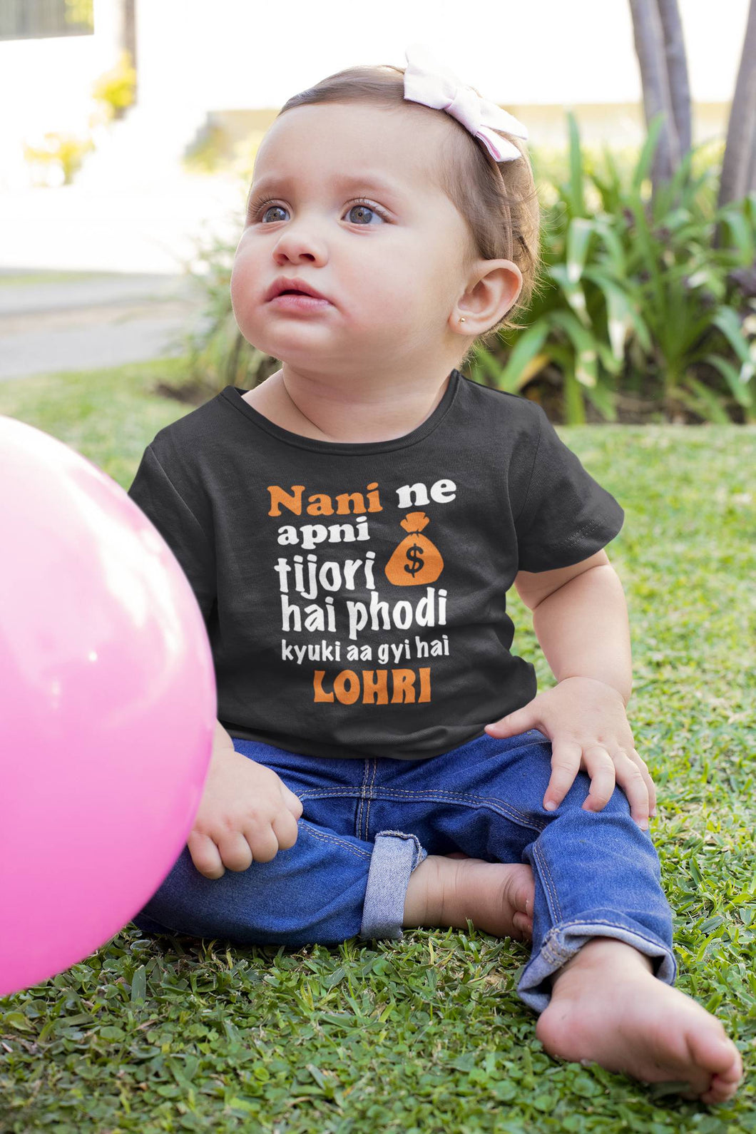 Nani Ki Tijori Lohri Half Sleeves T-Shirt For Girls -KidsFashionVilla